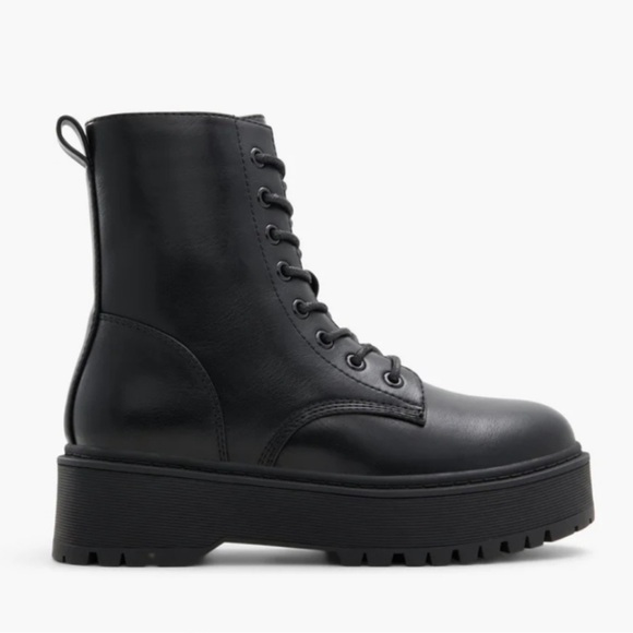 Call It Spring Shoes - Call it Spring Jaydn Platform Combat Boots 7.5 Black Vegan Leather